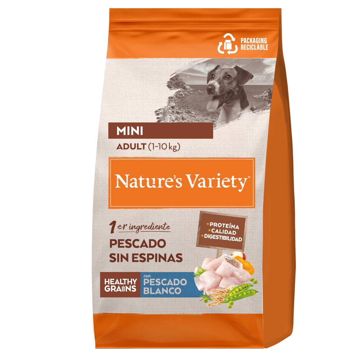 Nature´s Variety Adult Mini Healthy Grain Pescado Blanco | Variety Adulto Mini Saludable con Granos: Pescado Blanco de Nature's