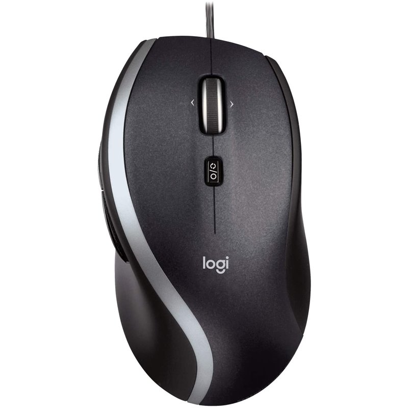Mouse láser con cable Logitech M500 (con cable, negro)