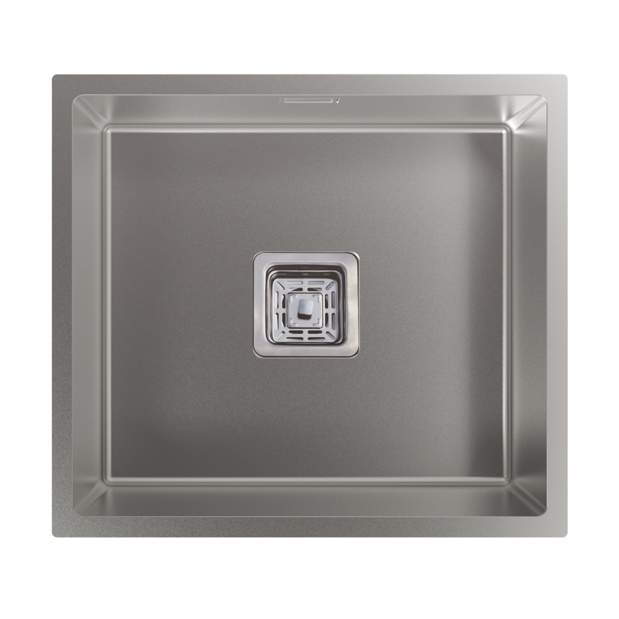 Cata Fregadero CB 45-40 R10 Cubeta Cuadrada Radio 10mm Instalación Mueble 60 cm Profundidad Cubeta 20 cm Acero Inox Dimensiones: 49x44 cm Grosor 1,2 mm Válvula Canasta Base Fondo Absorbente Accesorios Incluidos Color Gris