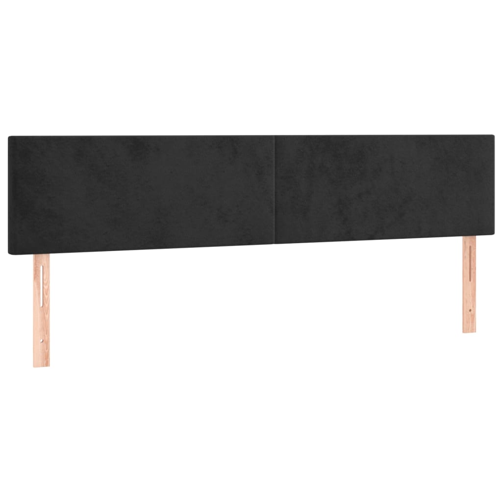 vidaXL Cabecero con LED de terciopelo negro 180x5x78/88 cm