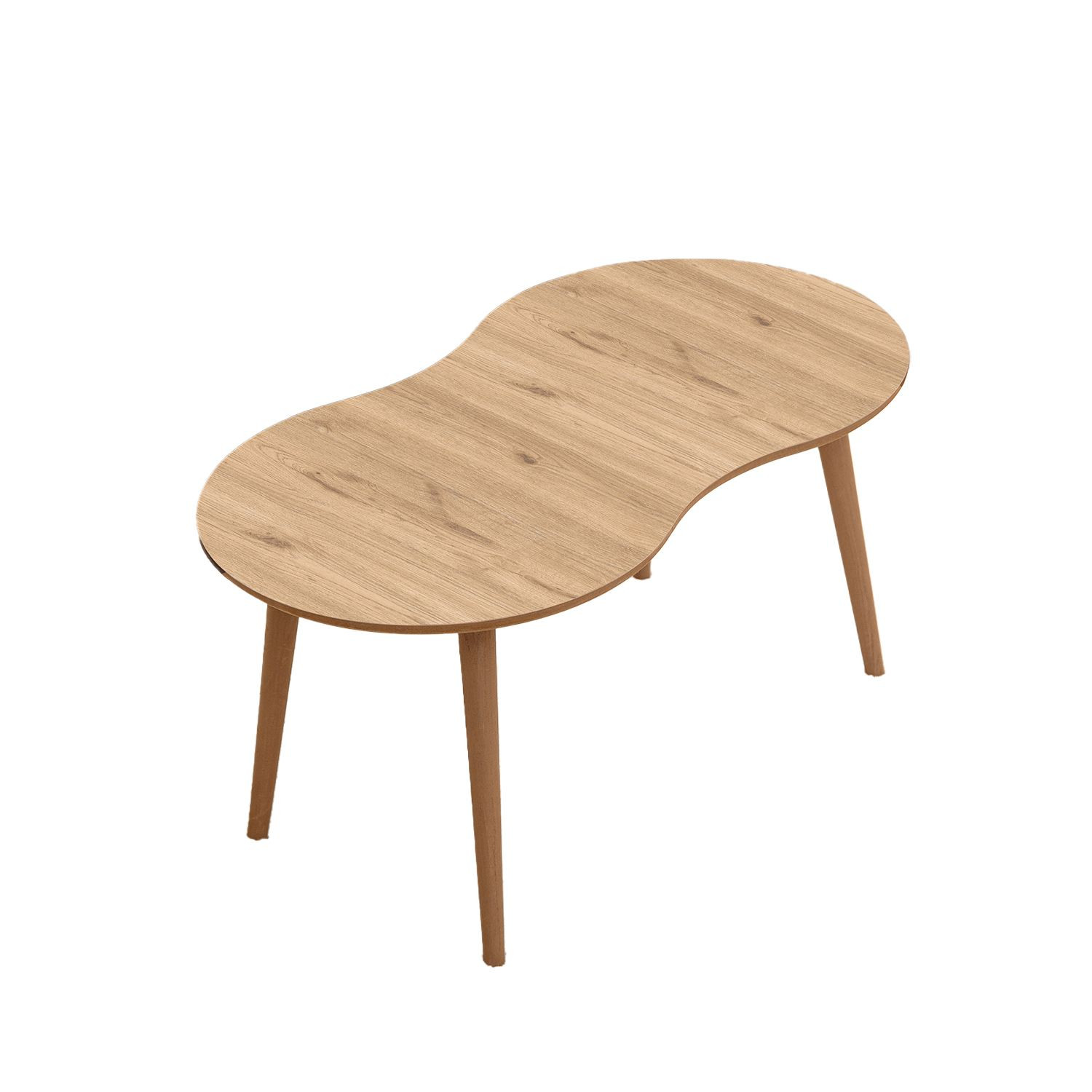 Habitat y Jardin - Mesa baja de madera "Moon" 99 x 54 x 45 cm - Roble