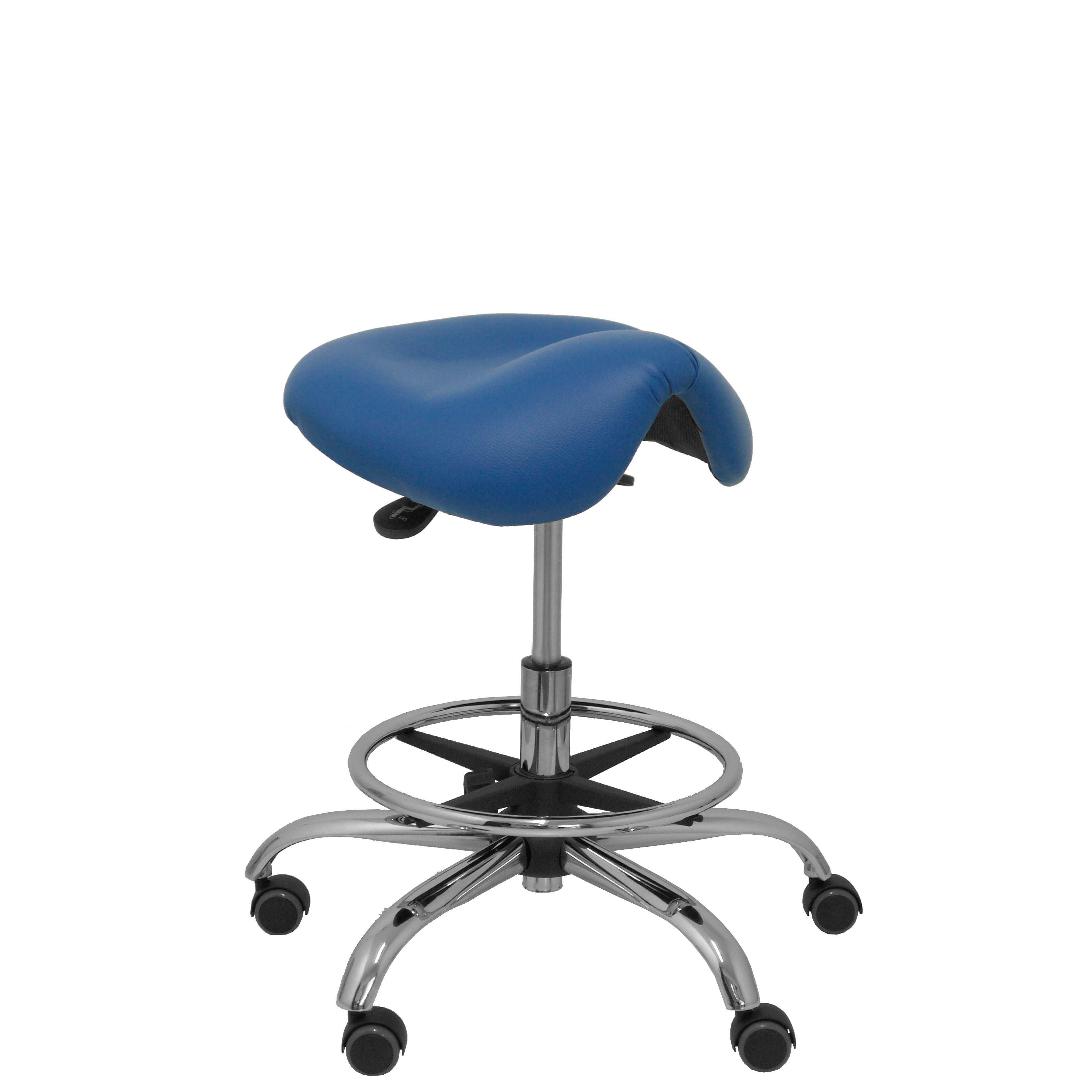 Piqueras Y Crespo Taburete Alatoz Similpiel Azul Clínico Giratorio Ergonómico