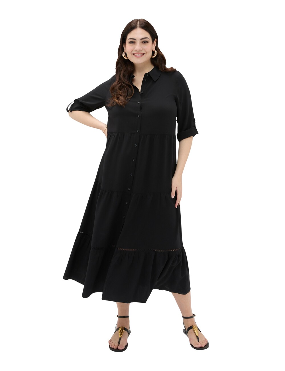 Fiorella Rubino - Vestido largo camisero en viscosa