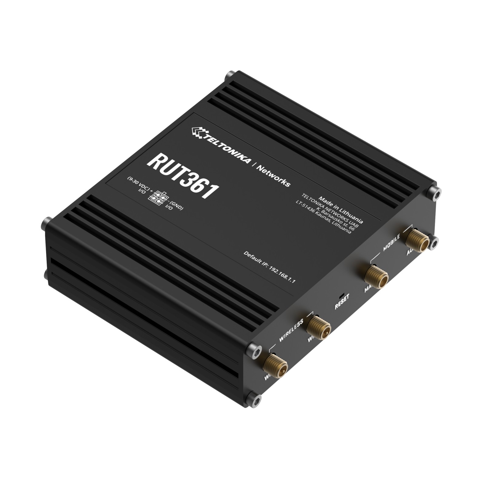 Teltonika Enrutador industrial 4G LTE RUT361 Cat 6 LTE, WiFi 4, 2x RJ45 100Mb/s, IP30