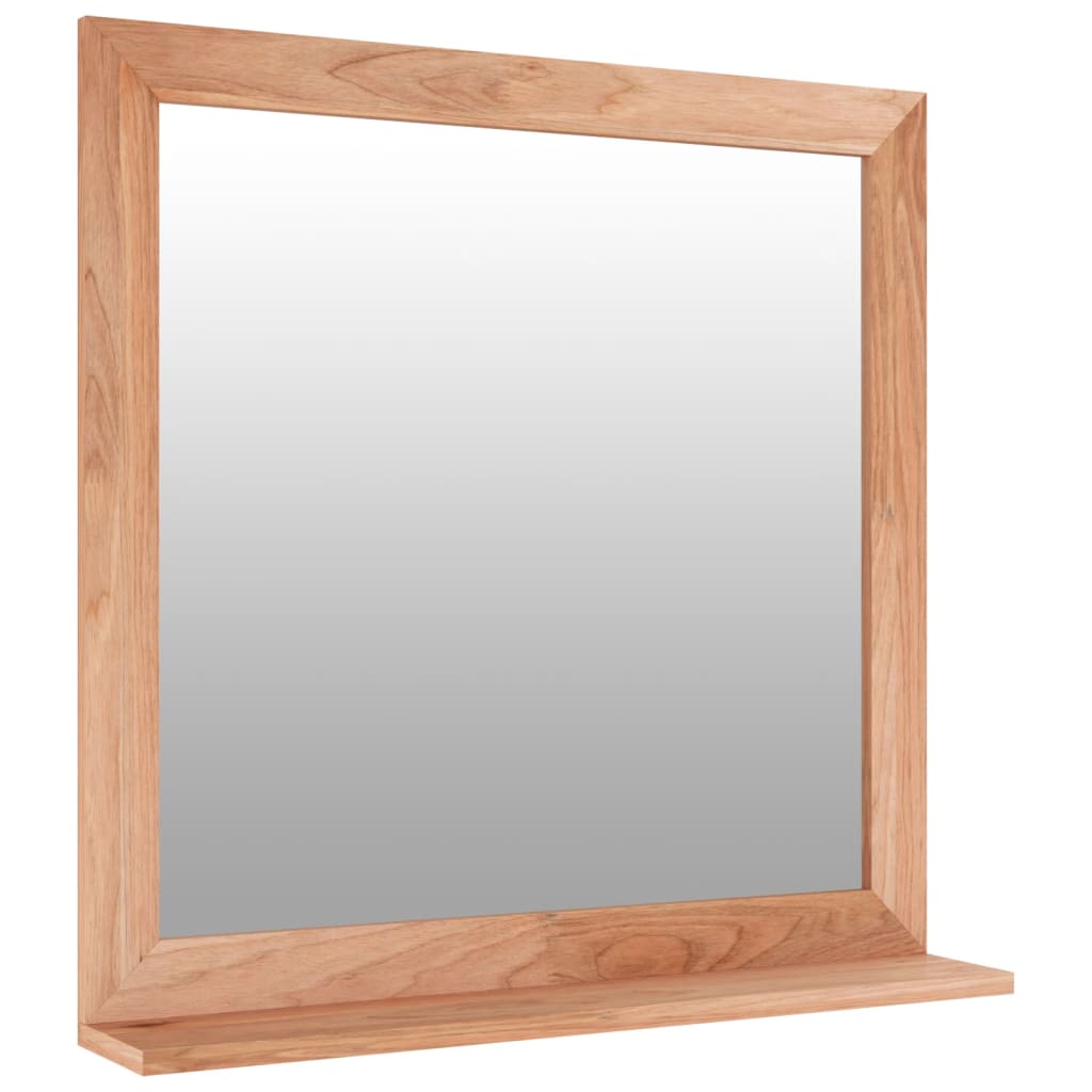 vidaXL Espejo de pared madera maciza nogal 55x55 cm