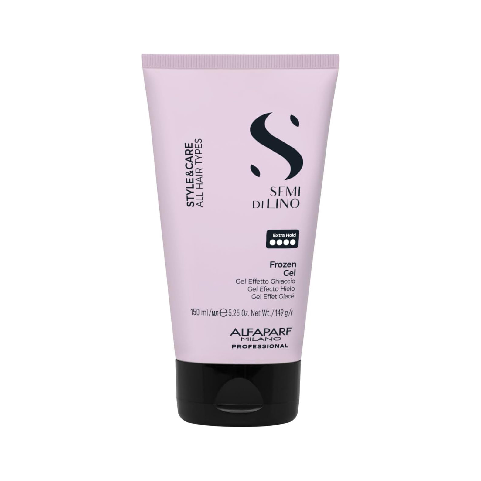 Alfaparf Milano Semi di Lino Style&Care Frozen Gel 150 Ml. / Gel de Fijación Extra Fuerte / Efecto Hielo y Acabado Brillante / Anti-Frizz y Protección Térmica hasta 230 °C.