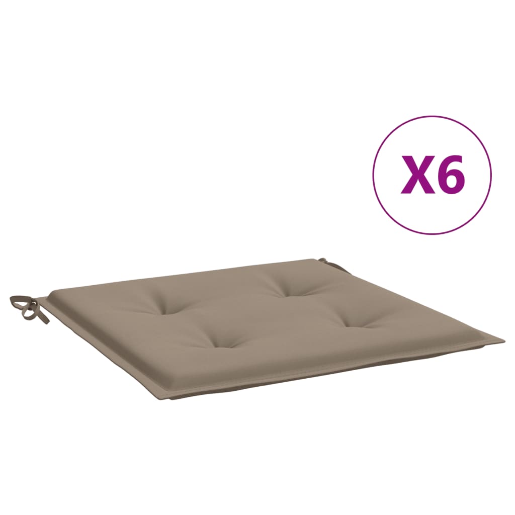 Vidaxl Pack 6 Cojines para Silla de Jardín 50x50x3 Cm Antracita, Crema, Beige