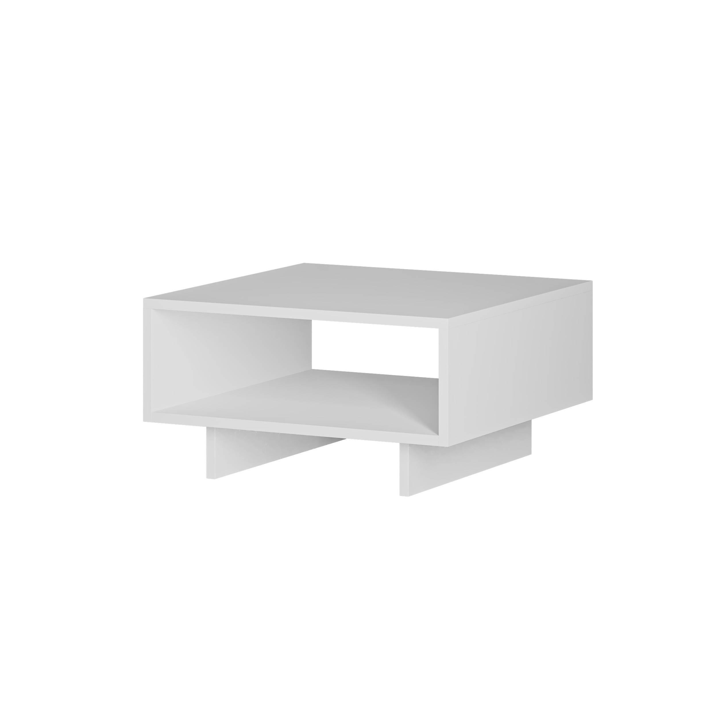 Mesa de centro 1 hueco color Blanco. (Alto 32 cm/Ancho 60 cm/Fondo 60 cm)
