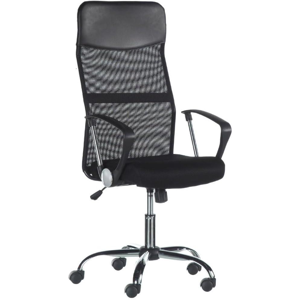 DUPI Silla de Oficina Meeting 58x58x120cm | Tela de Malla de Rejilla | Giratoria 360º | Altura Ajustable | 5 Ruedas Dobles