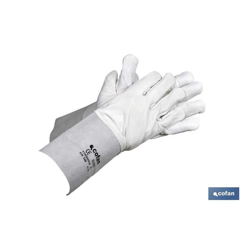 Guantes de Vacuno con Manguitos de 13 Cm | Protección Duradera para Agricultura y Recolección | Cofan