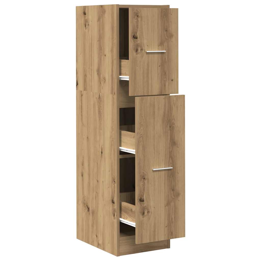 vidaXL Armario botiquín madera ingeniería 30x41x118 cm en color Roble ahumado/Marrón roble/Gris hormigón y más | almacenamiento funcional diseño moderno para baño dormitorio sala