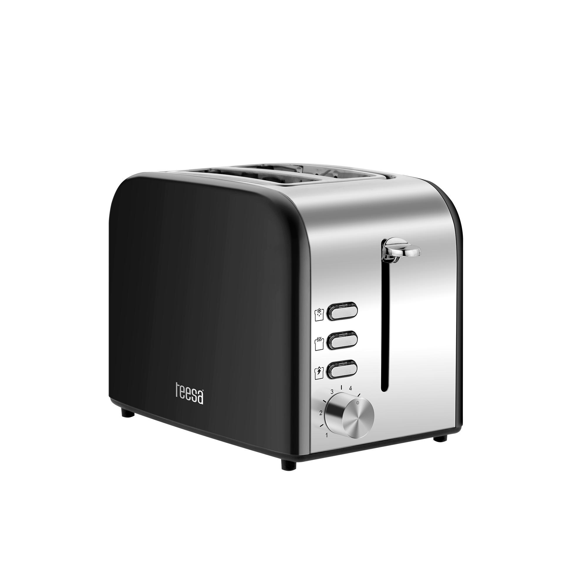 Tostadora Teesa de 850 W, 2 tostadas, 6 configuraciones, bandeja