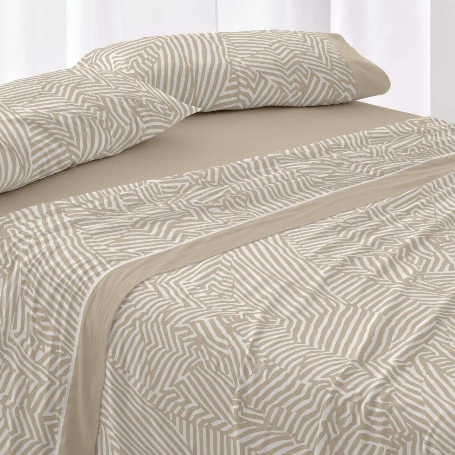 Juego Sábanas BURRITO BLANCO 50% Algodón Diseño Animal Print Salvia - Tacto Suave, Fácil Planchado, Alta Durabilidad - Cama 90-200cm