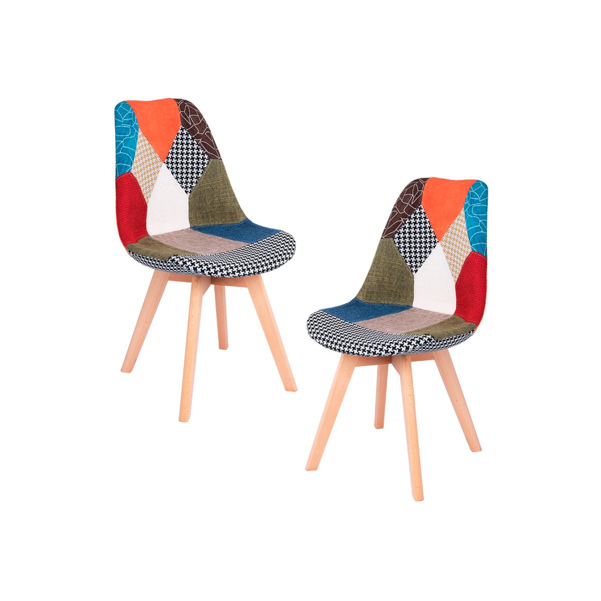Regalos Miguel - Packs Sillas Comedor - Pack 2 Sillas Synk Patchwork - Patchwork Clear