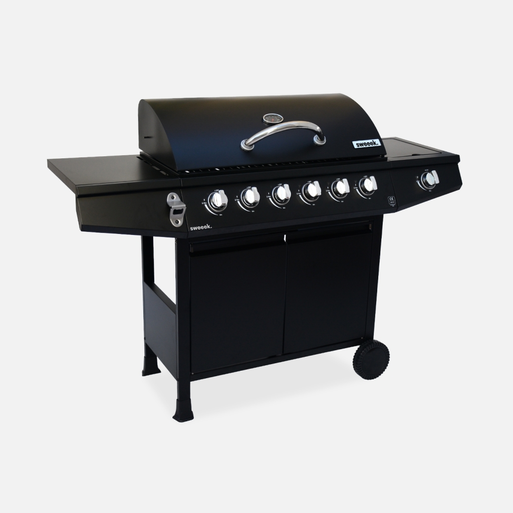 sweeek - Barbacoa de gas de 7 quemadores con 1 quemador lateral , Treville 6 , 137x43x103