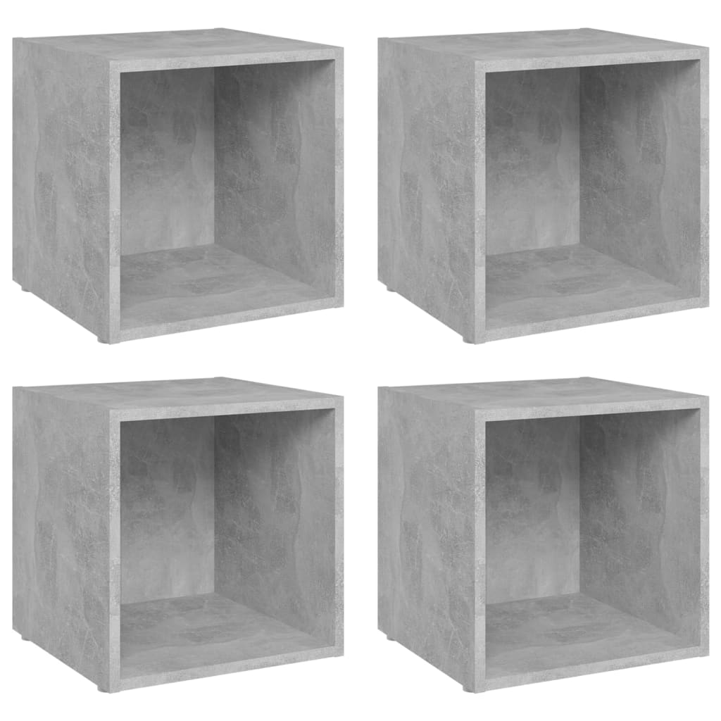 vidaXL Muebles TV 4 uds madera contrachapada 37x35x37 cm, Mueble de Salon, Mueble TV, Mueble TV salon, Mesa de TV, Mueble tele