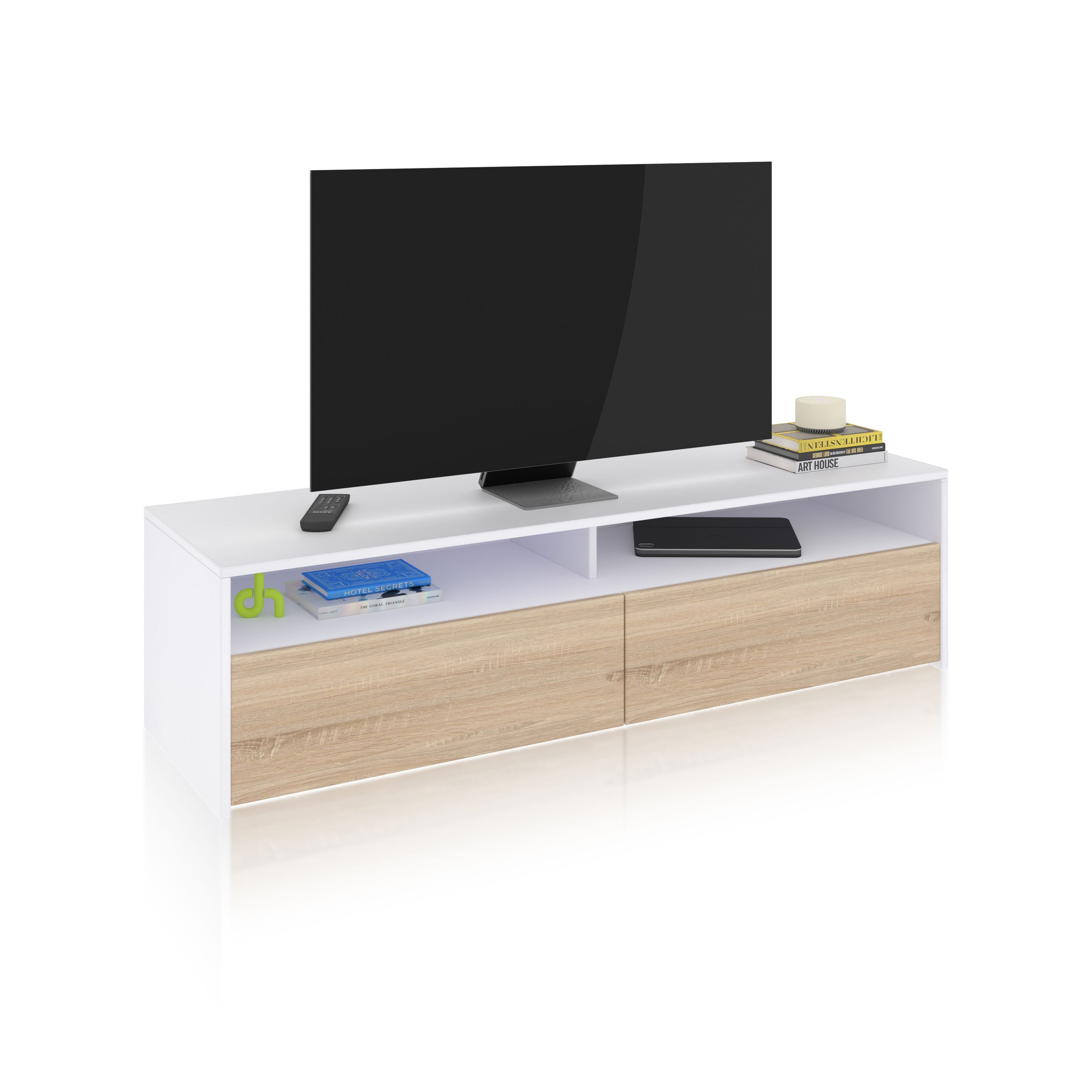 Duehome - Mueble TV Elba 2 puertas 130 cm x 40,2 cm x 35,5 cm