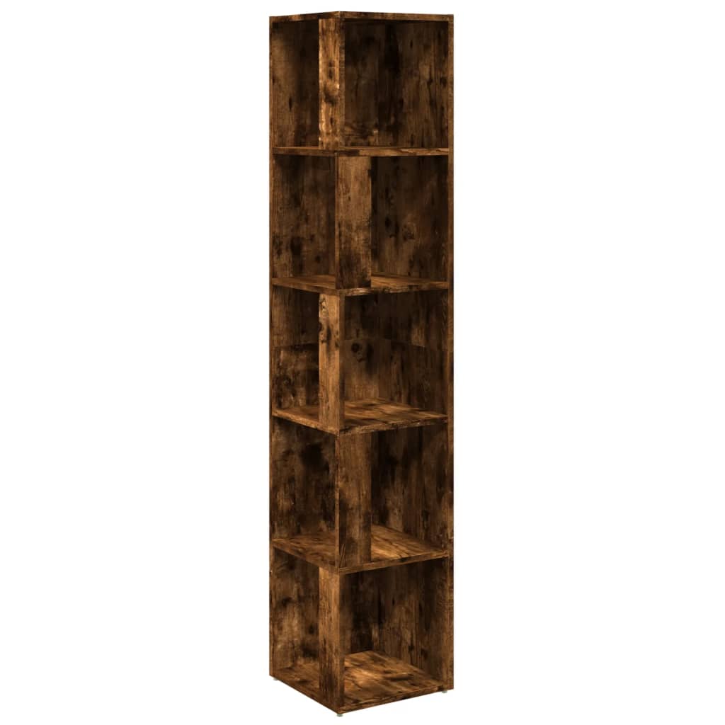vidaXL Mueble de esquina madera contrachapada 33x33x164,5 cm en color Negro/Roble Sonoma/Gris sonoma y más | almacenamiento funcional diseño moderno para baño dormitorio sala