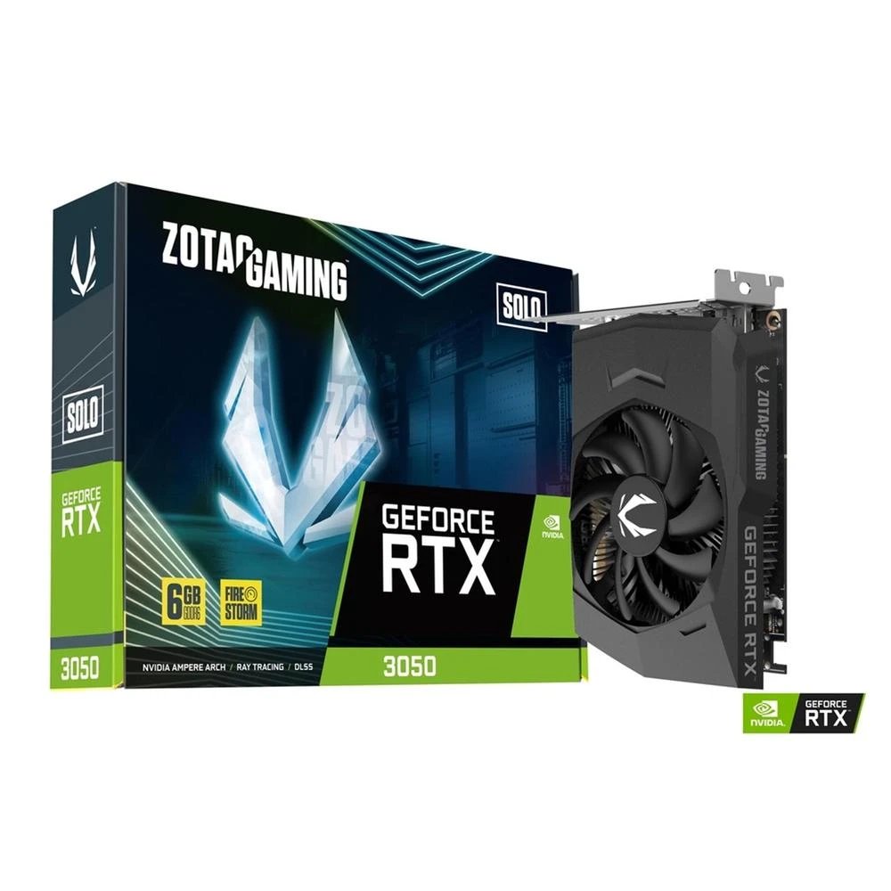 Zotac - Tarjeta gráfica GeForce RTX 3050 6 GB GDDR6 ZT-A30510G-10L para PC, formato compacto dual slot, sin conector de alimentación externa, compatible DirectX 12 Ultimate y HDMI 2.1