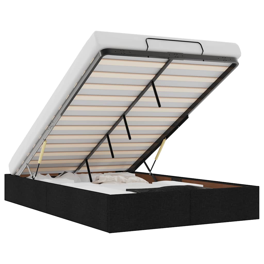 vidaXL Estructura cama otomana sin colchón tela negro 120x200cm