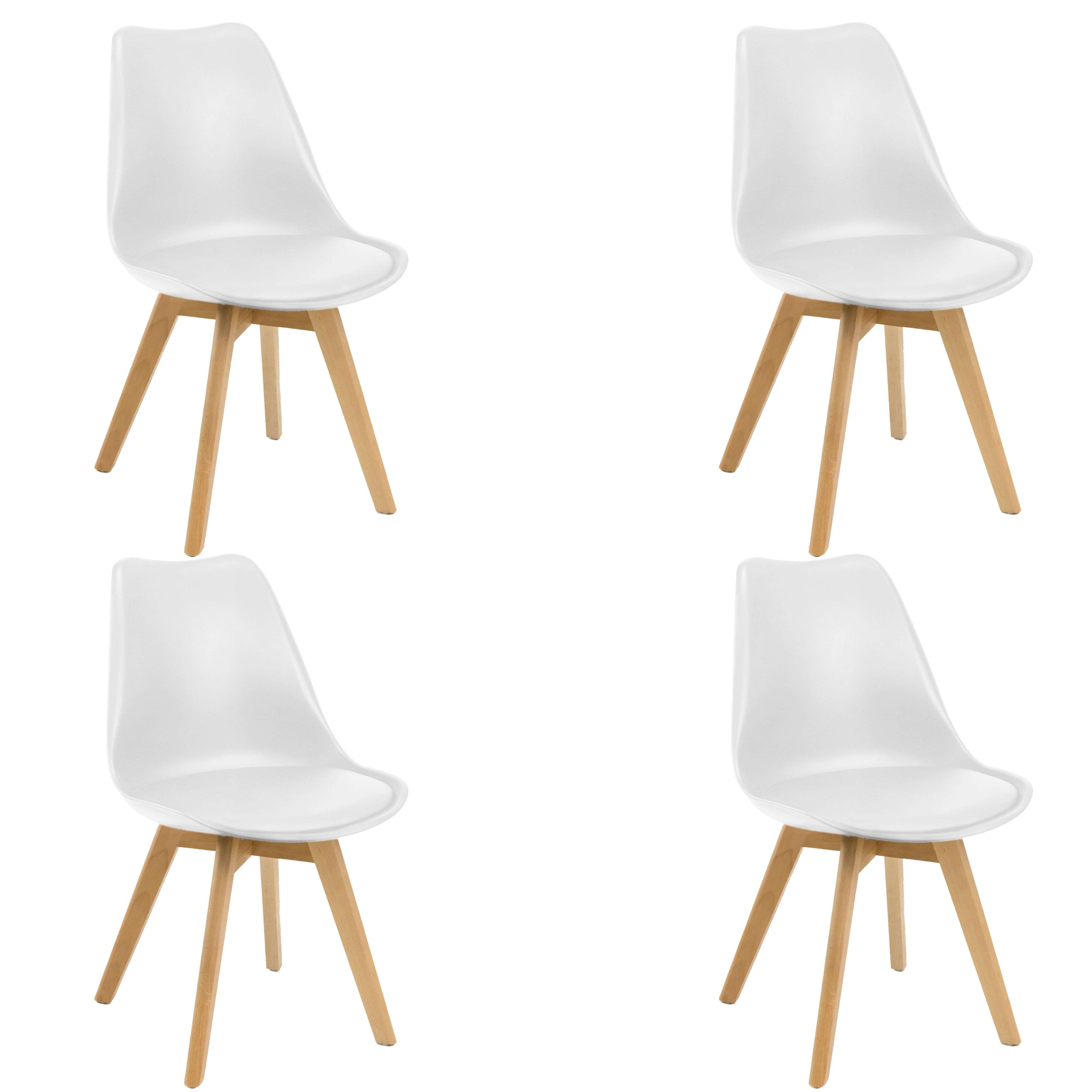 Miroytengo Pack Sillas Nórdic Estilo Nórdico Color Blanco y Roble 83x49x56 cm