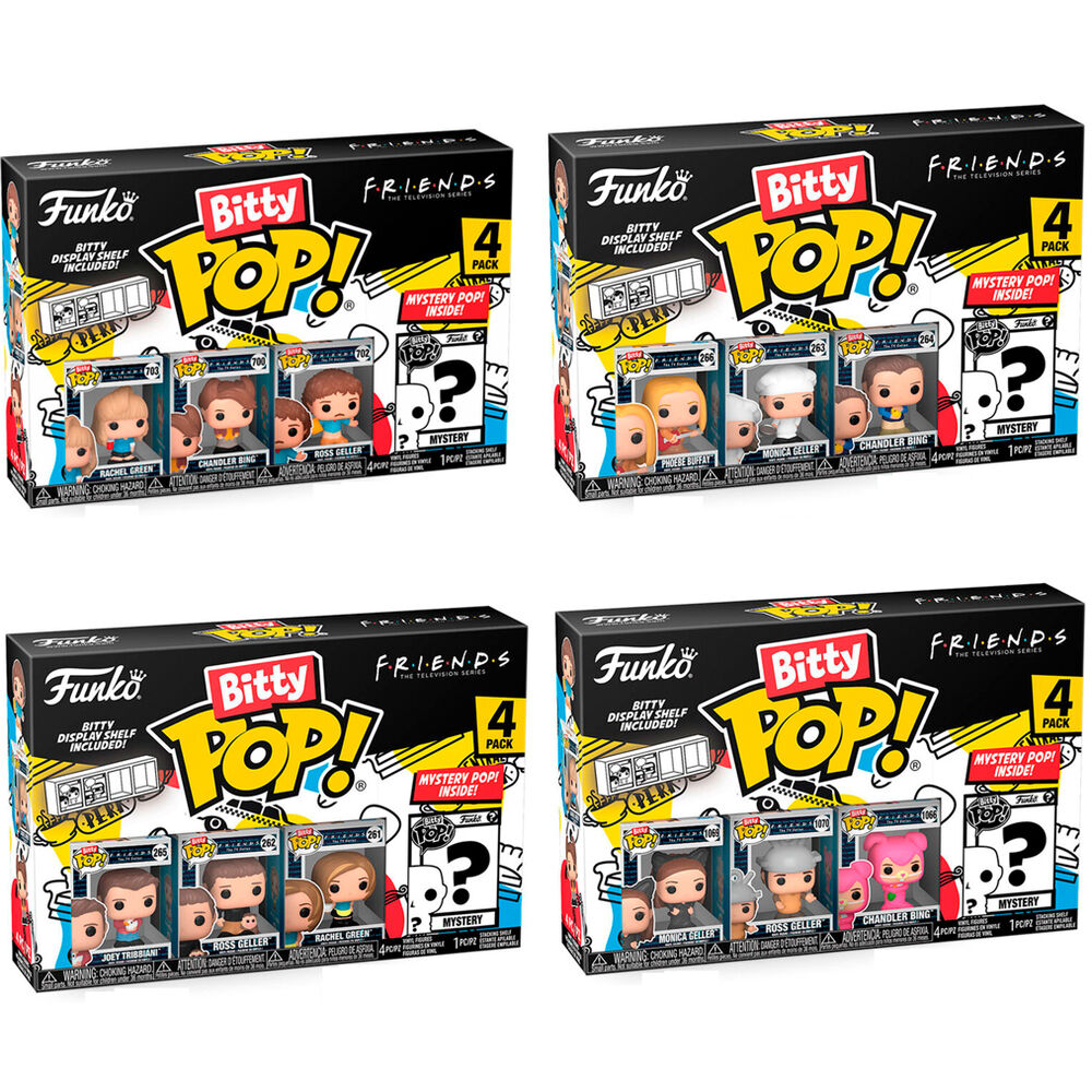 Funko Pack 16 4 packs de 4  Bitty bittys FRiends Rachel Ross Chandler Bing Monica Phoebe Funko Pop Bitties Bittis