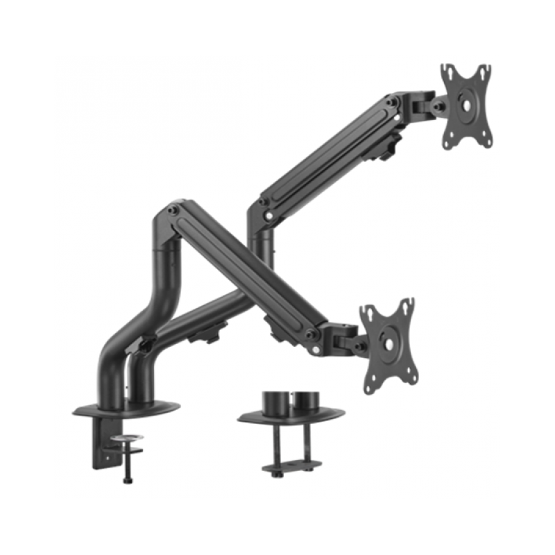 Gembird MA-DA2-02 Soporte Doble para Monitores 32" VESA 100 Max 8Kg Negro