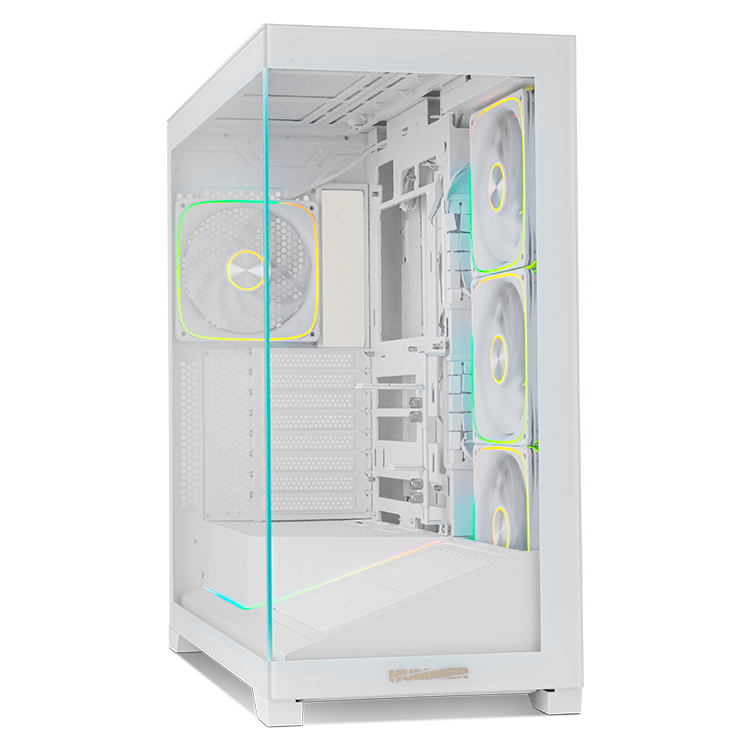 NOX XTREME PRODUCTS HUMMER Blade - Torre ATX / M-ATX / ITX, Cristal Templado, 5 Ventiladores ARGB 140mm Preinstalados, espacio para 8, Controlador ARGB, USB 3.0 y USB-C, Blanco