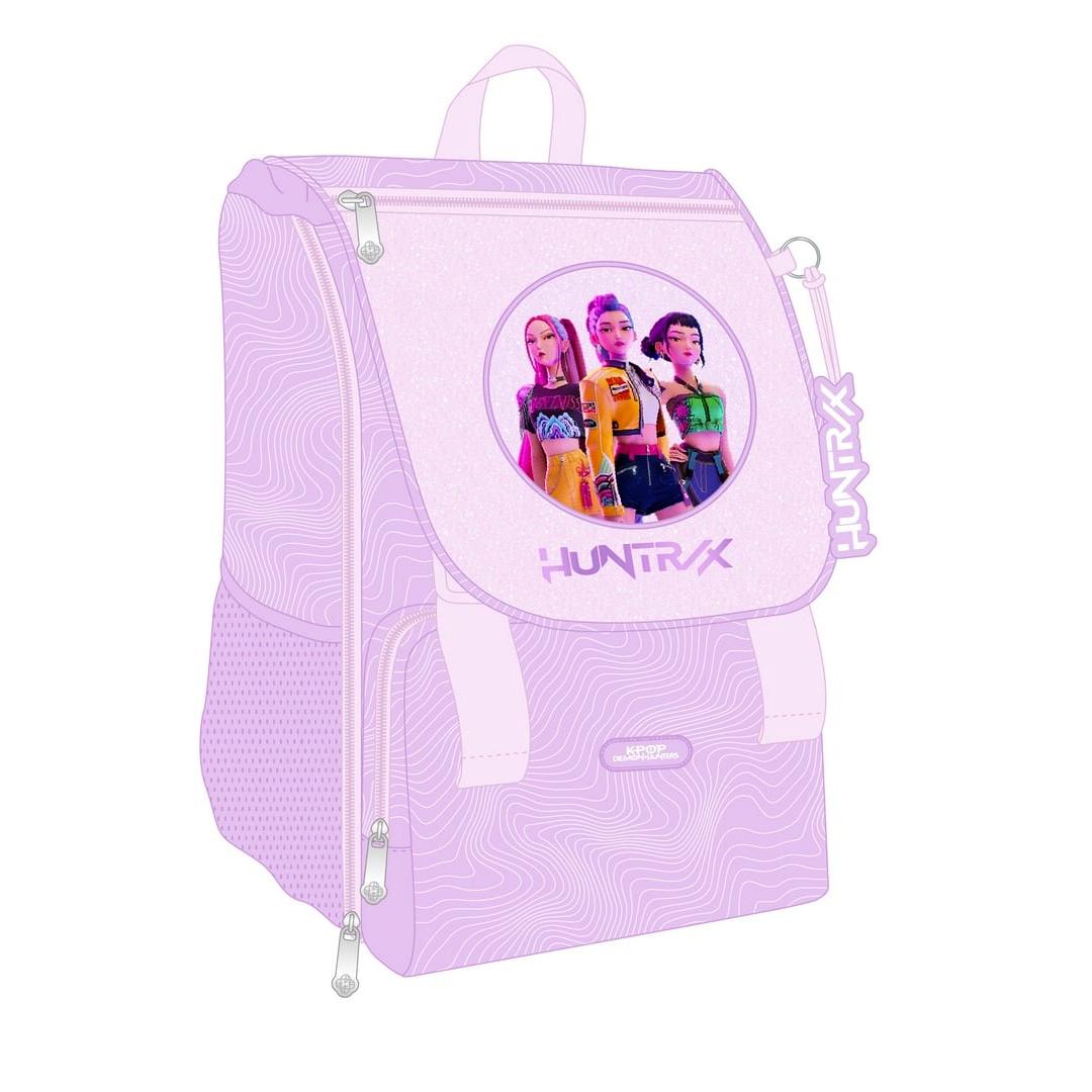 SAFTA | Mochila Escolar Adaptable a Carro K-Pop Demon Hunters Iconic Unisex, Mochila Infantil con Bolsillo Frontal Grande, Espalda y Hombreras Acolchadas, Bolsillos Portabotellas, Talla Única