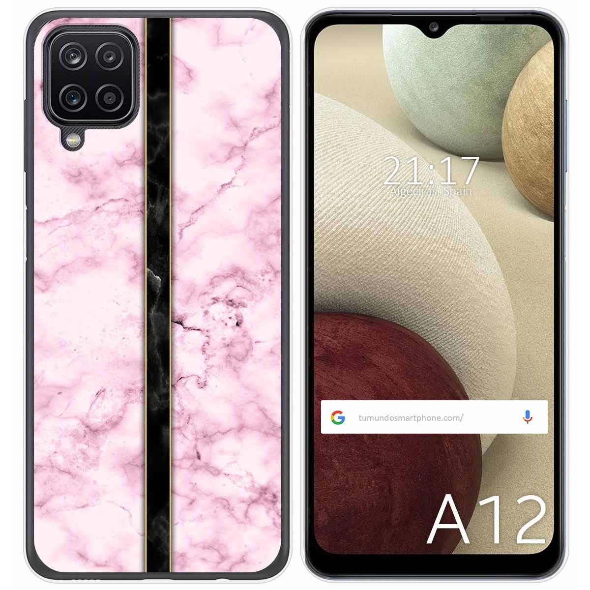 Tumundosmartphone Funda Gel Tpu para Samsung Galaxy A12 / M12 diseño Mármol 04 Dibujos