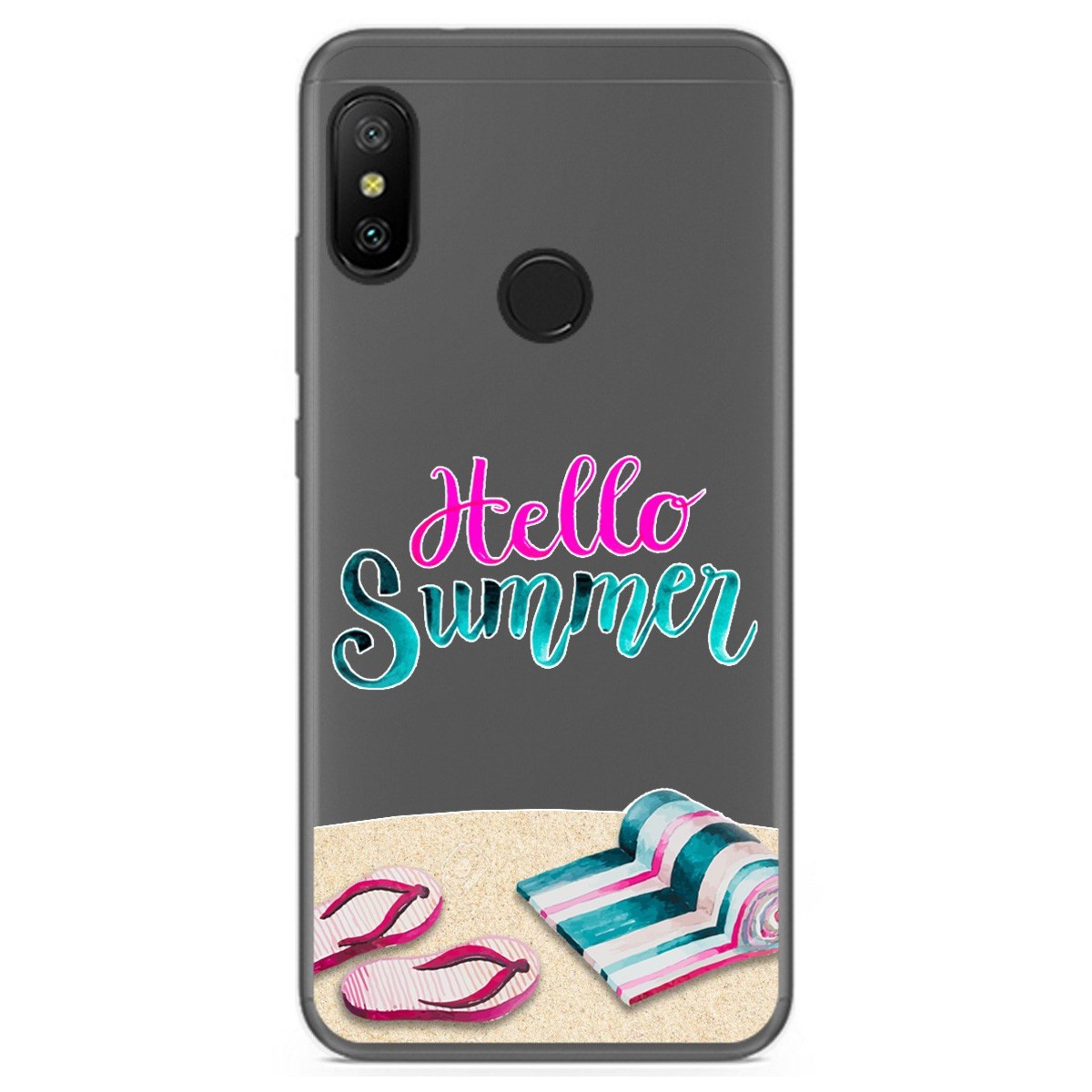 Tumundosmartphone Funda Gel Transparente para Xiaomi Redmi 6 Pro / Mi A2 Lite diseño Summer Dibujos