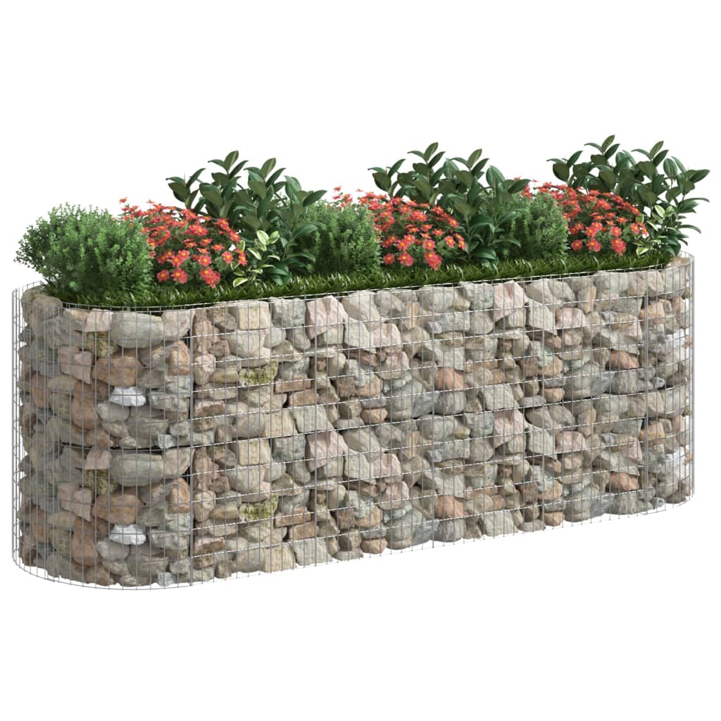 vidaXL Arriate de gaviones de hierro galvanizado Dimensiones 120 x 50 x 100 cm,  190 x 50 x 100 cm,  260 x 50 x 100 cm y mas