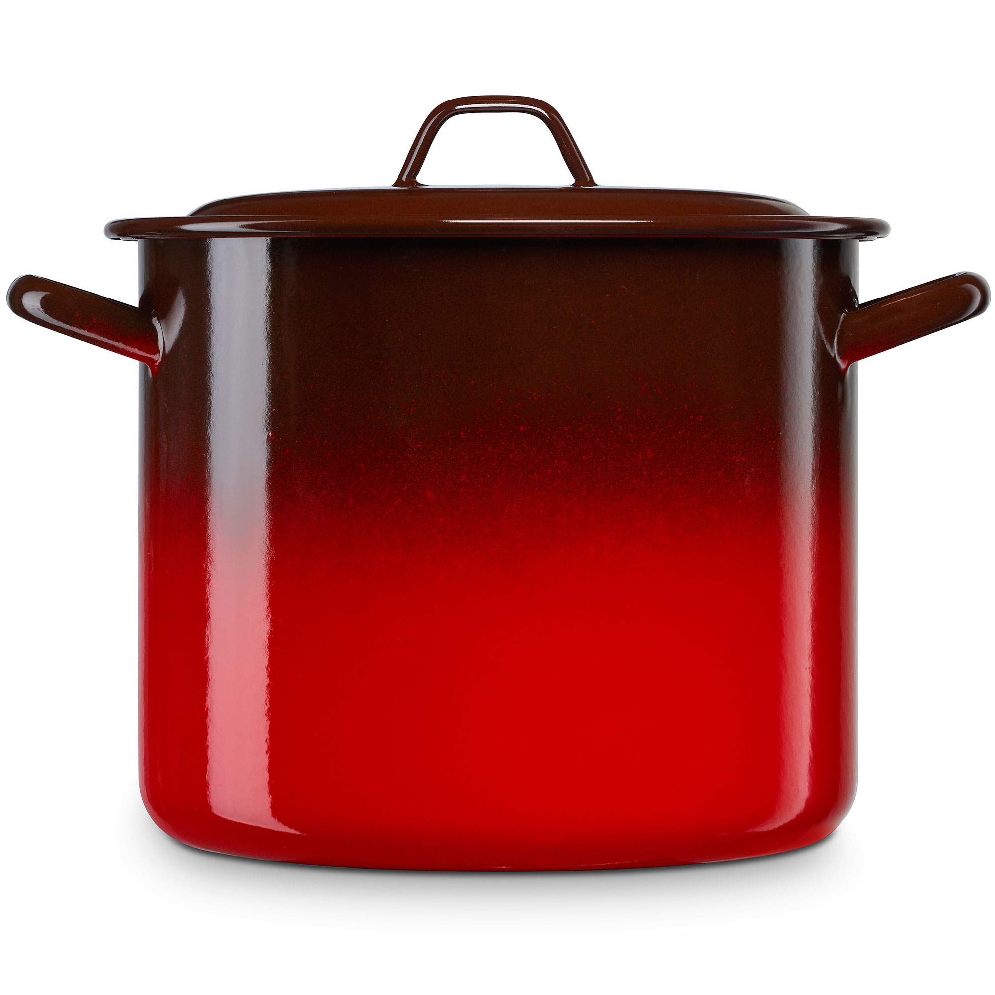 Briebe Ignea Olla Alta Cocina Inducción 26cm, Cazuela 11L con Tapa Acero Esmaltado, Fuego, Horno Vintage, , Rojo