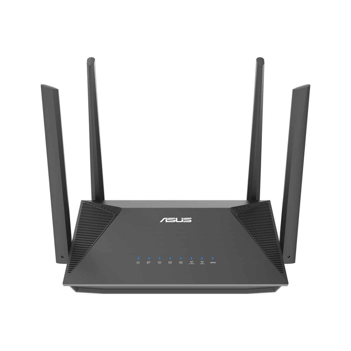 Router de red Asus AX1800 AiMesh | RT-AX52 | 802.11ax | 10/100/1000 Mbit/s | 3 puertos LAN Ethernet (RJ-45) | Compatible con malla | Sin tecnología MU-MIMO | Sin compatibilidad con transmisión móvil | Tipo de antena