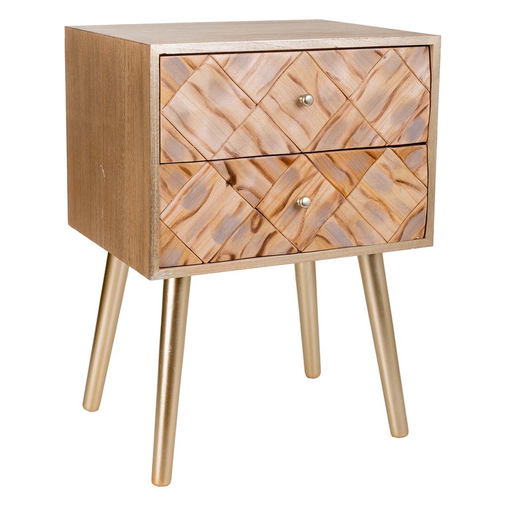 WANDERLUST DECO Mesita de madera marrón 44,5x35x61h cm de estilo Colonial