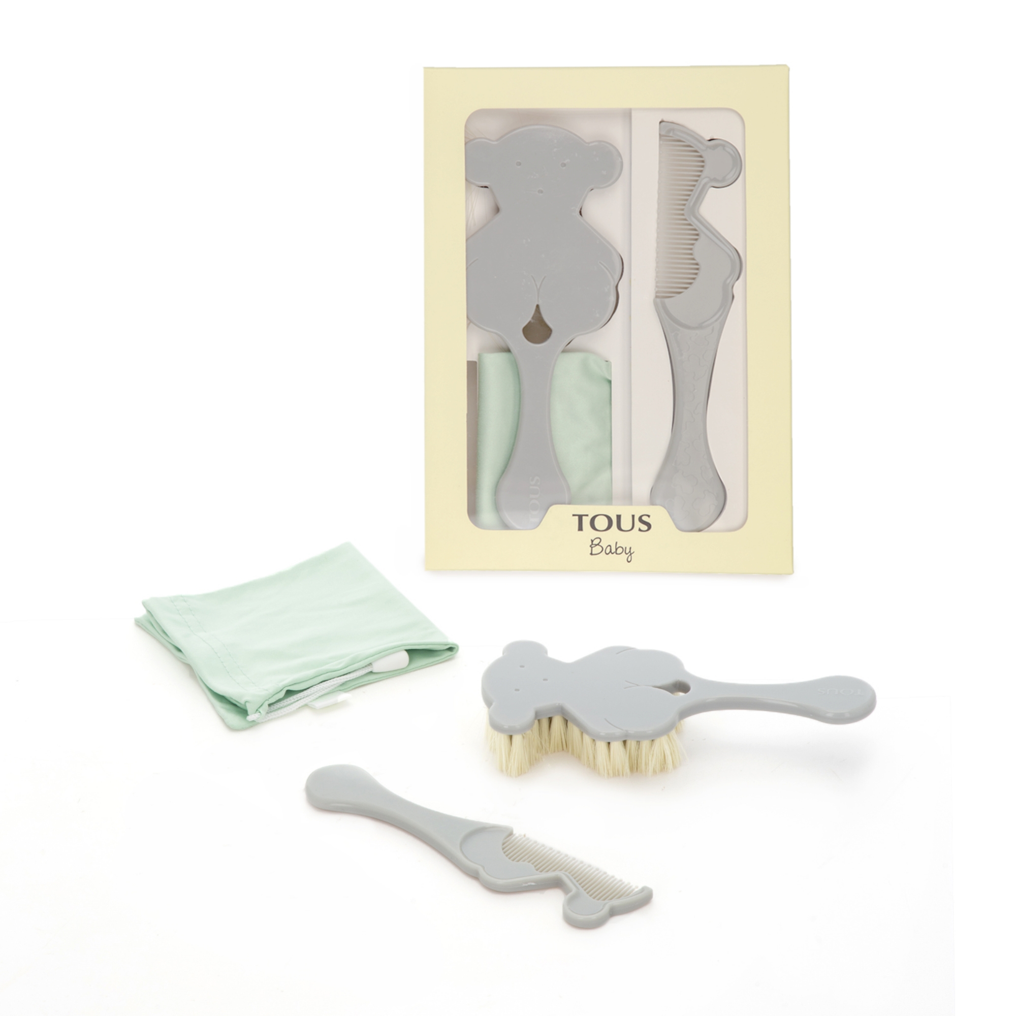 Set belleza de cepillo+peine+bolsa transportable -Tous-