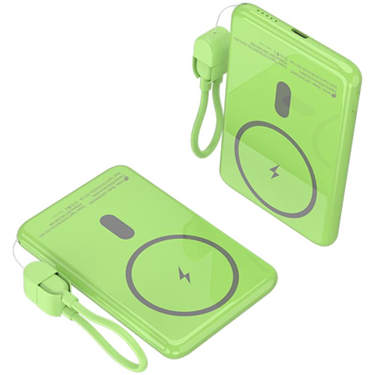 Leotec Power Bank inalámbrico 5000mAh 20W Verde