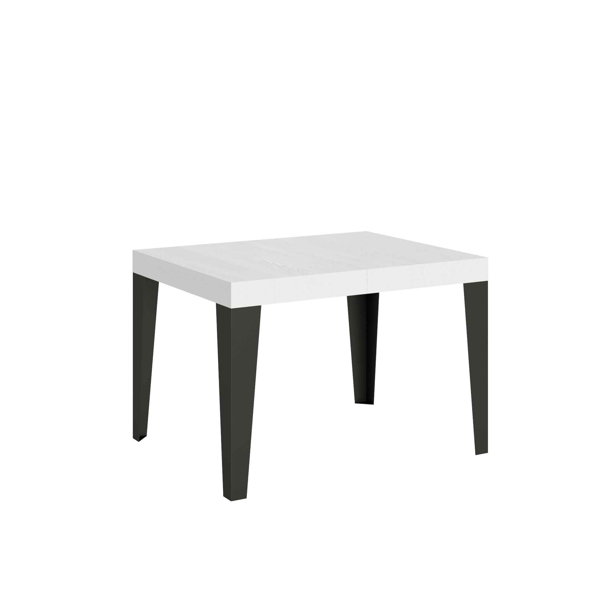 Mesa extensible 80x120/204 cm Flame Blanco Fresno Estructura Antracita - Itamoby