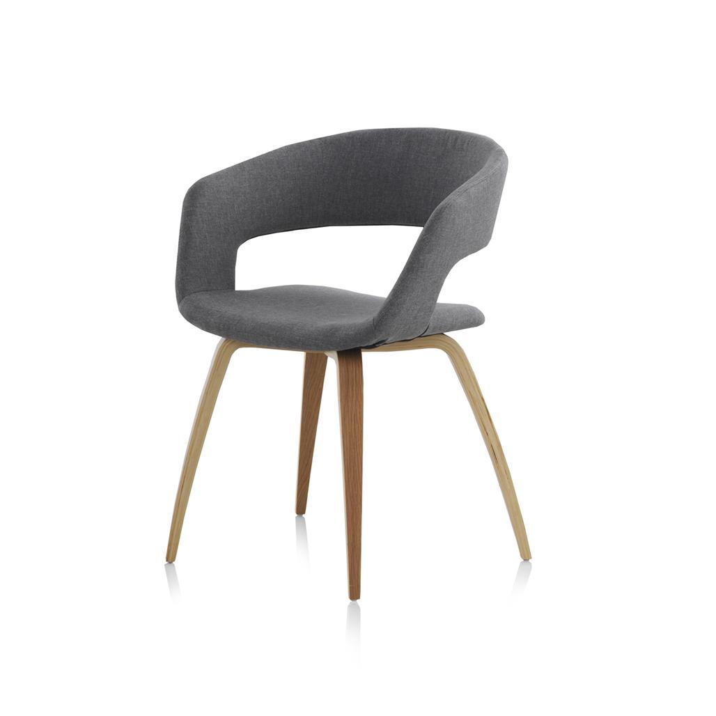 Pack De Dos Sillas De Madera Tapizadas En Gris El mejor complemento para tu hogar. Fijalo