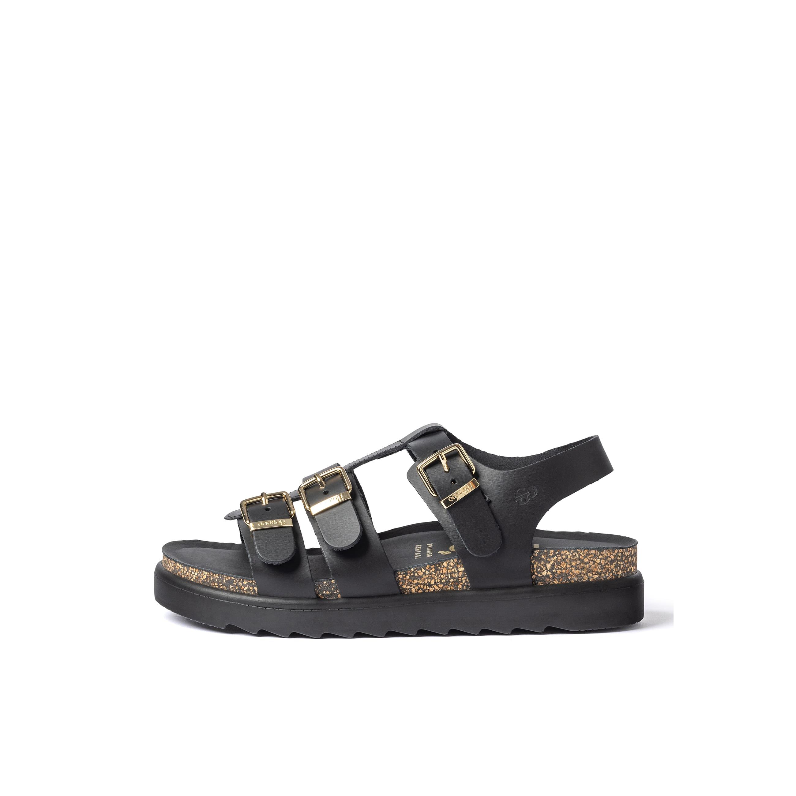 YOKONO Sandalia de plataforma TUNEZ-114 NEGRO | Zapatos mujer Primavera-Verano | Piel vacuna  Napa | 4 CM