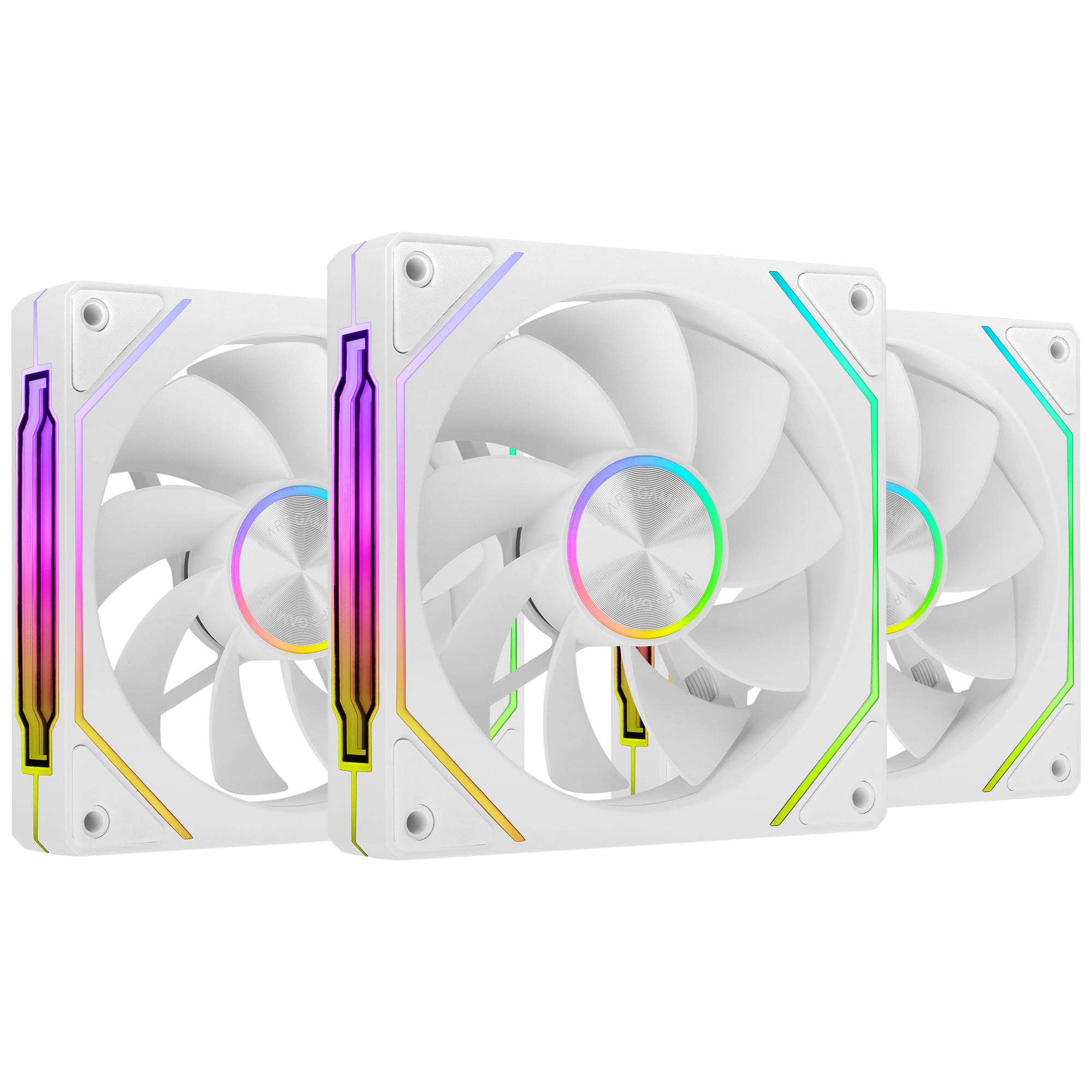 Mars Gaming MF-LINKFINITYKIT2R, Kit 3x Ventiladores Modulares PWM 120mm con Aspas Invertidas, Iluminación ARGB Infinity Mirror, Sistema Modular LINKFINITY Magnético, Configuración Flexible 2+1, Pack Ventiladores PC Negros o Blancos