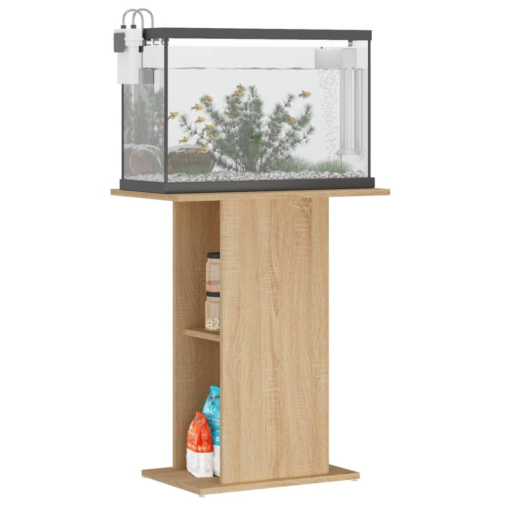 vidaXL Soporte acuario madera ingeniería 60,5x36x72,5 cm Color Roble ahumado,  Blanco brillante,  Gris hormigón y mas
