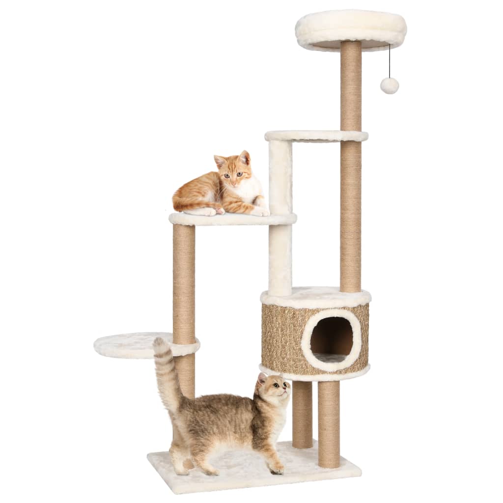 vidaXL Árbol para gatos cojín lujo poste rascador hierba marina 148 cm