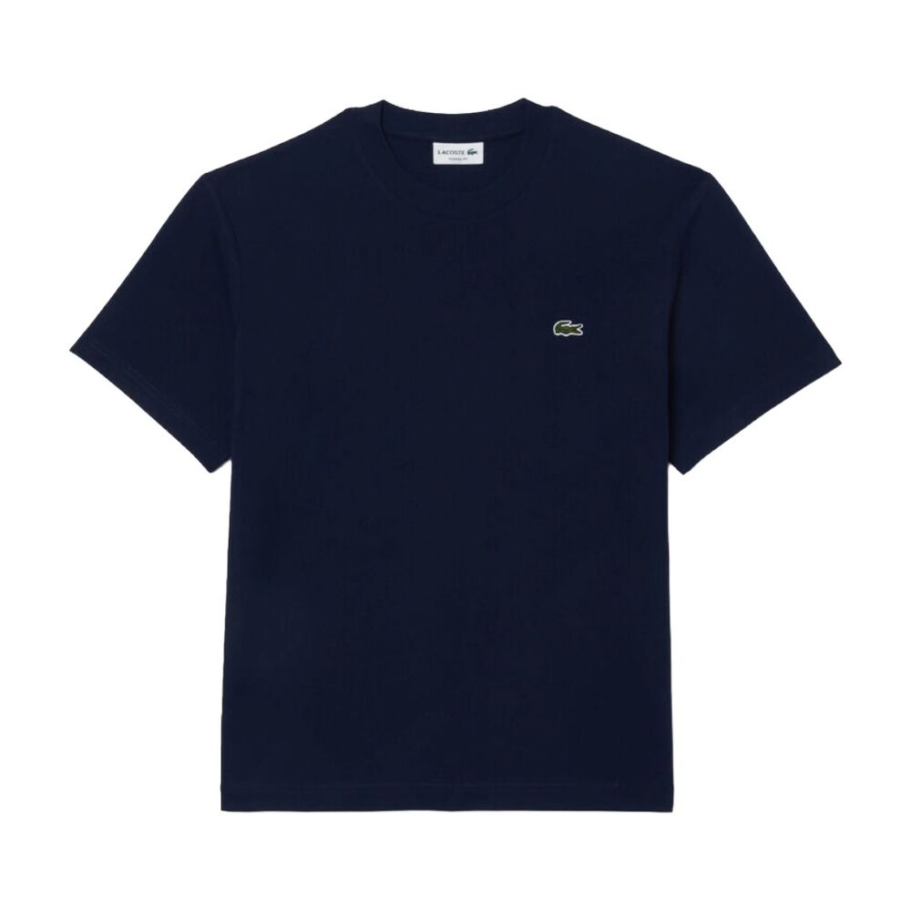 Camiseta Azul Marino Lacoste de Corte Clásico de Punto de Algodón