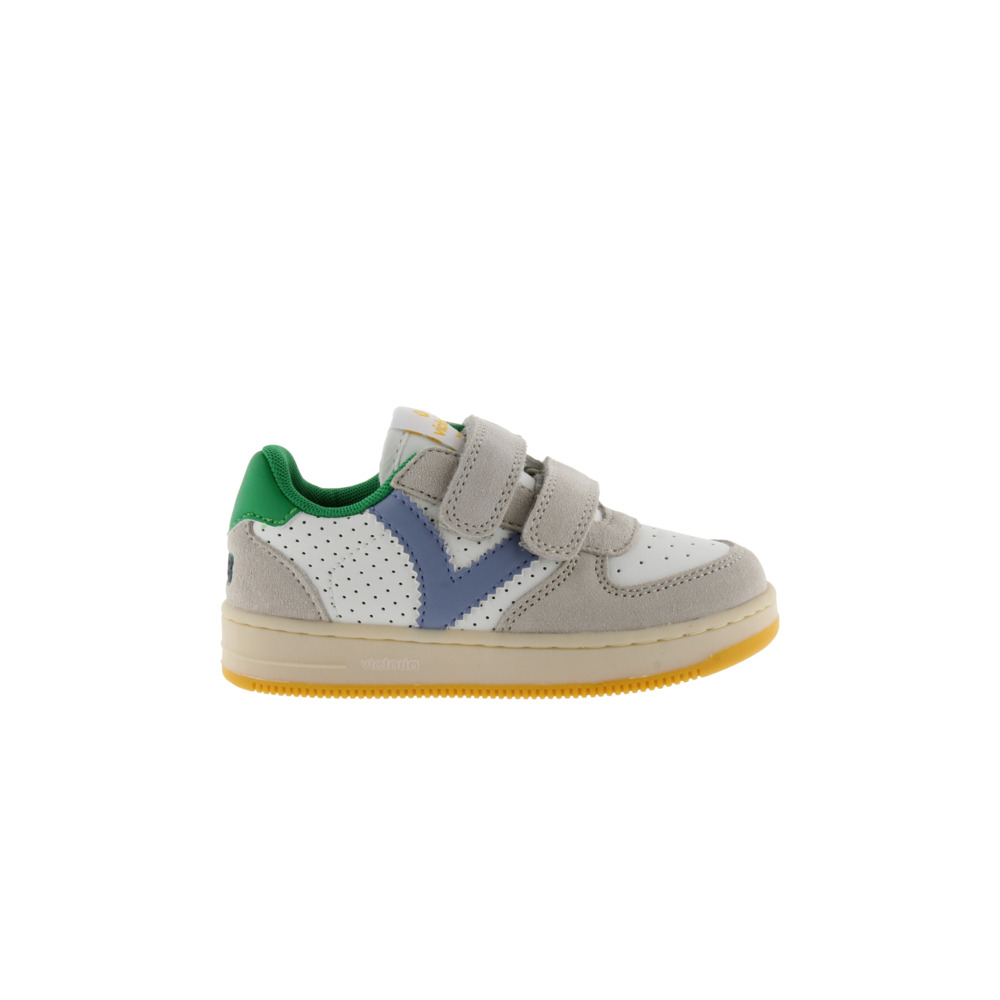 Victoria Tiempo Zapatillas de efecto piel perforadas con piezas de color y de serraje y doble cierre adherente 1124128