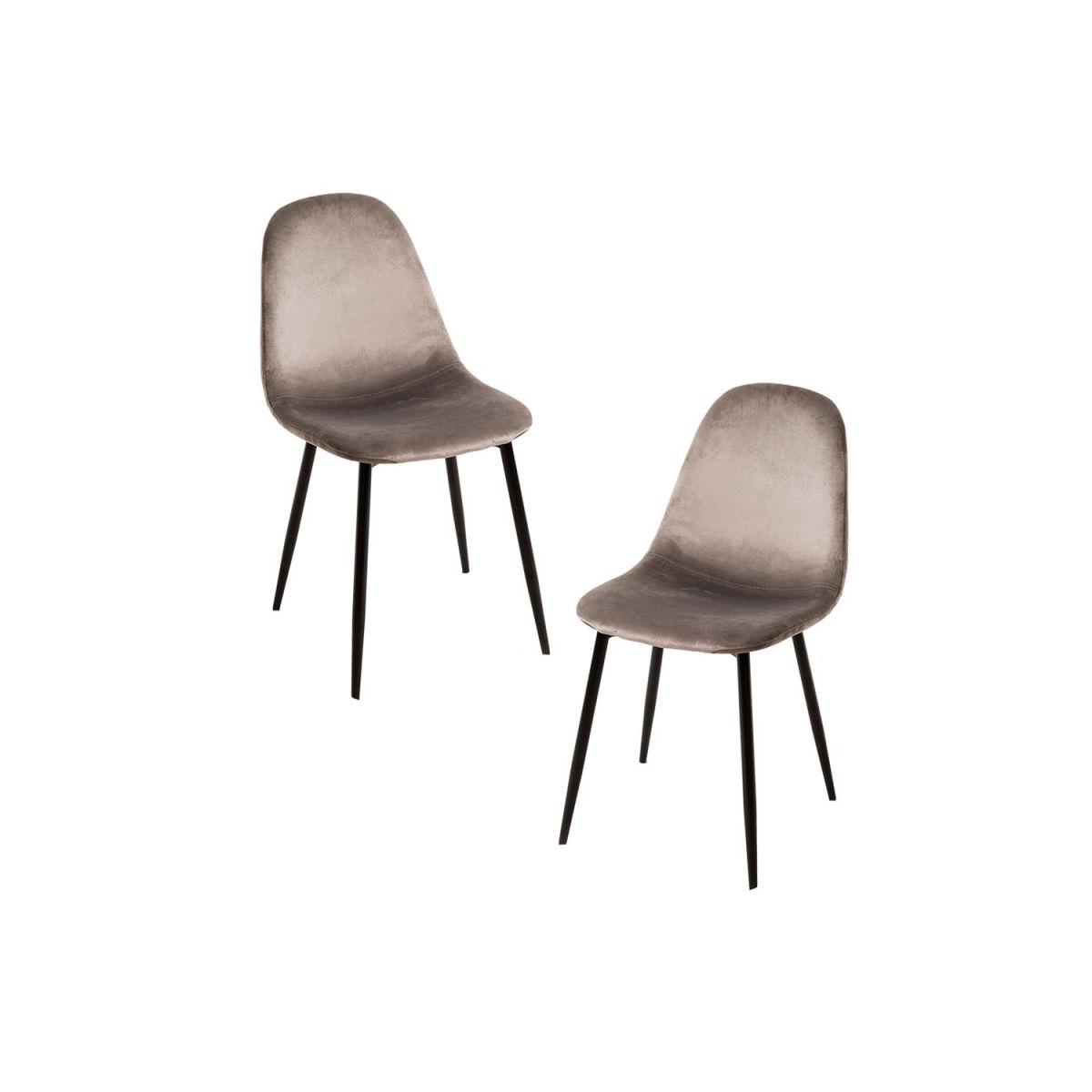 Regalos Miguel - Packs Sillas Comedor - Pack 2 Sillas Teok Black Terciopelo - Gris claro