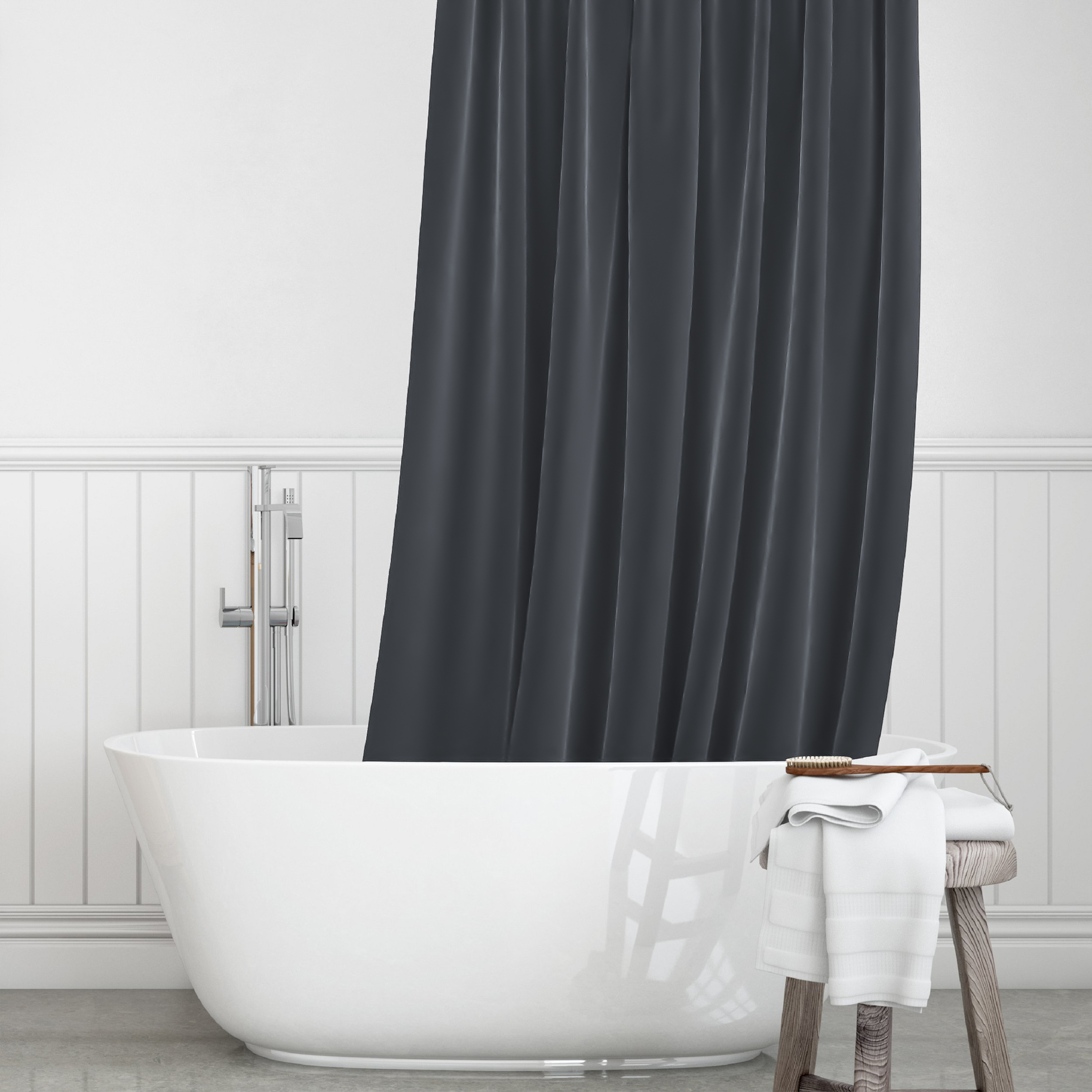 Cortina de ducha impermeable antimoho, tejido de poliéster, opaco, juego de  baño para Hotel, 4 unidades
