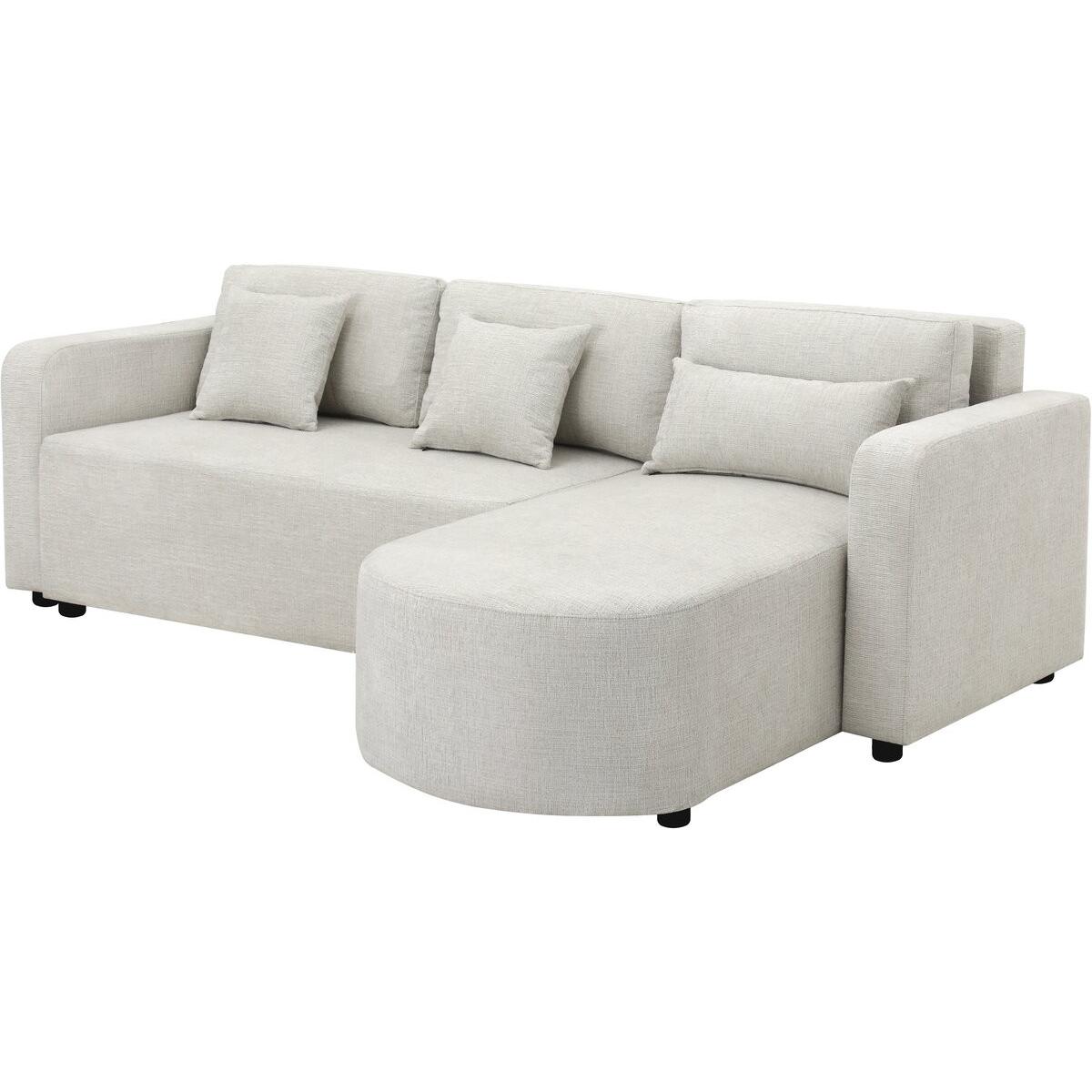 Habitat y Jardin - Sofá esquinero convertible/reversible de tela "Charles" - 3 plazas - Beige