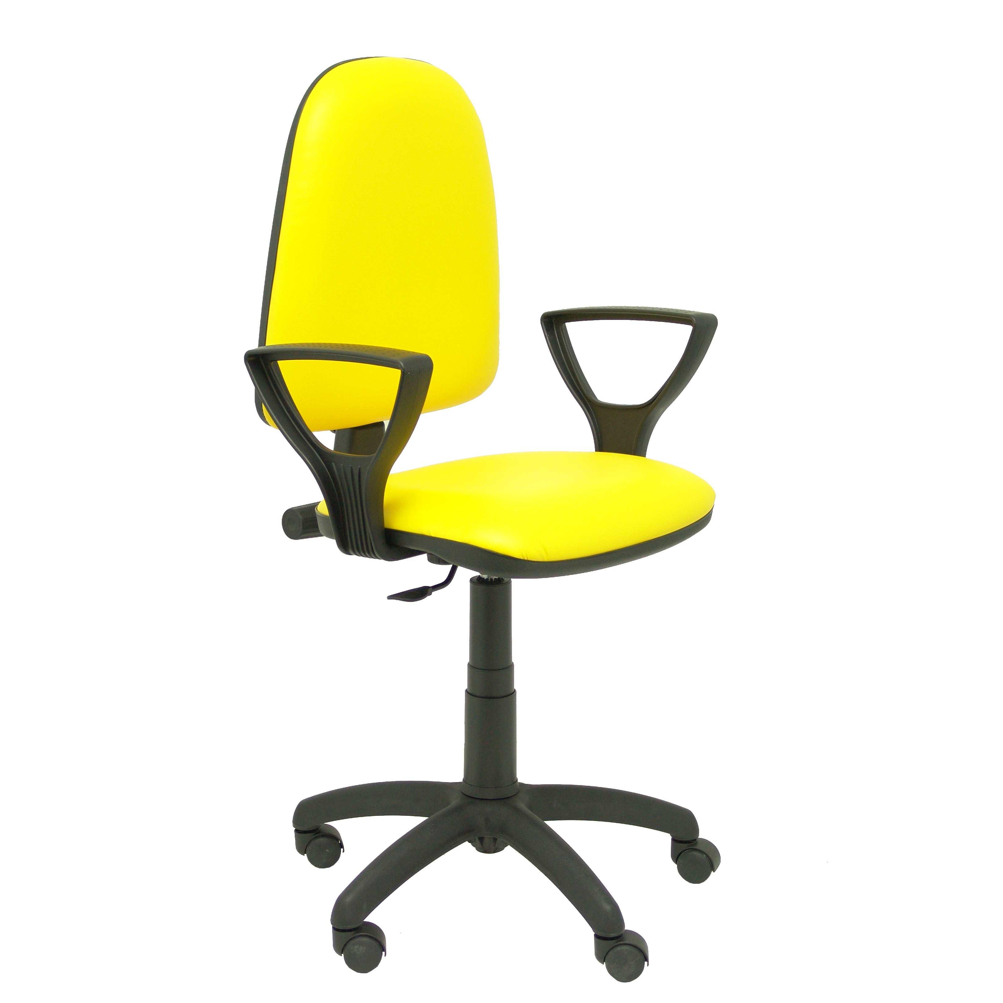 Piqueras Y Crespo - Silla de Oficina Ergonómica Amarilla con Brazos