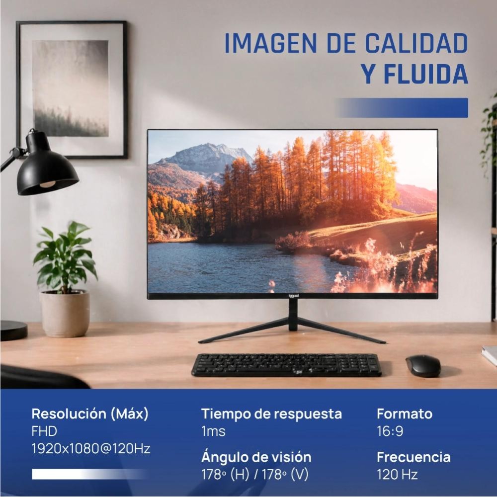 iggual Monitor 27" IPS 1ms FHD 120Hz VGA HDMI MM